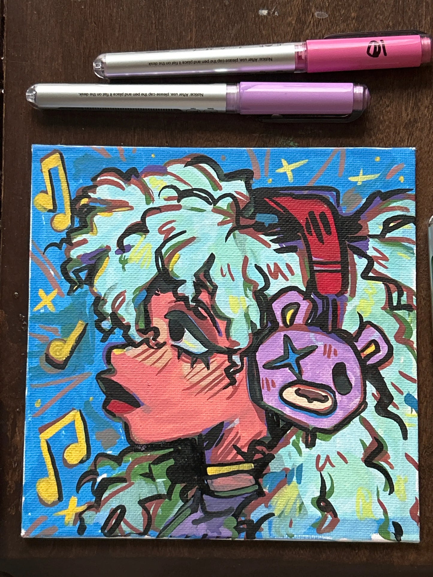 My Headphones Are On, Leave Me Alone Original Painting