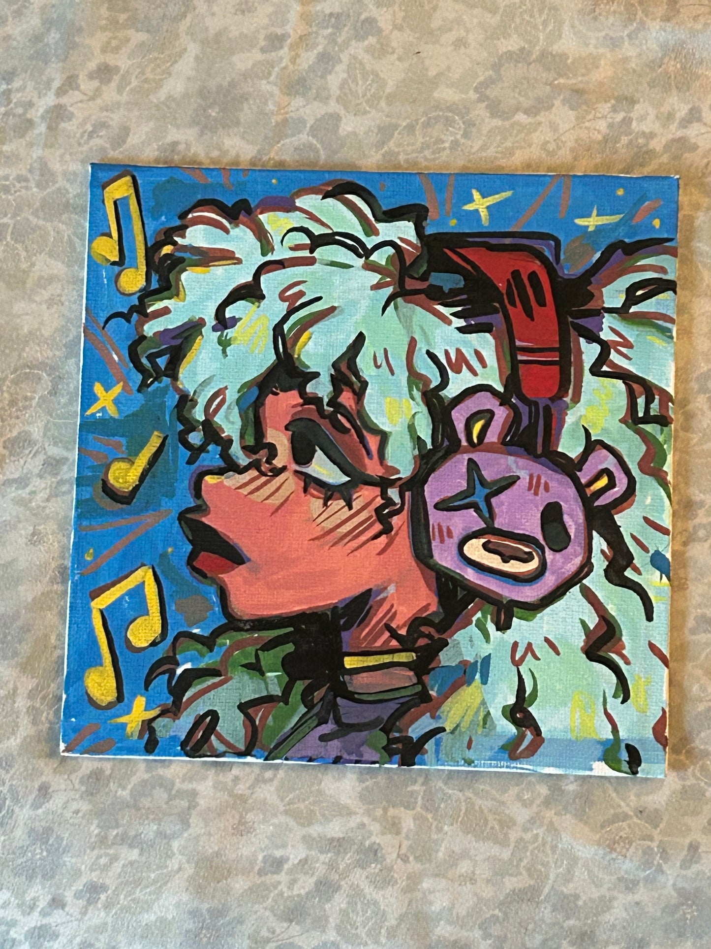 My Headphones Are On, Leave Me Alone Original Painting