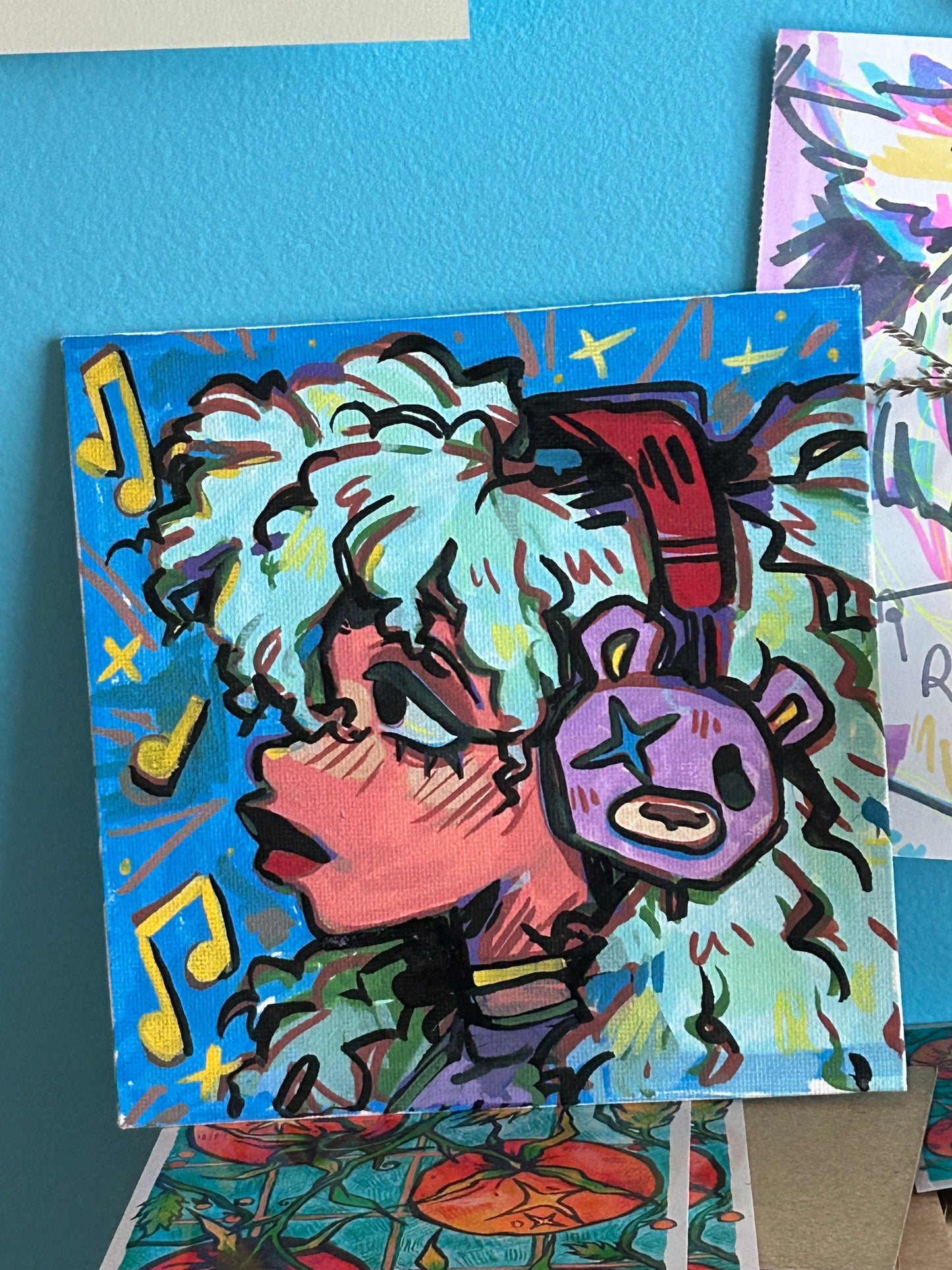 My Headphones Are On, Leave Me Alone Original Painting