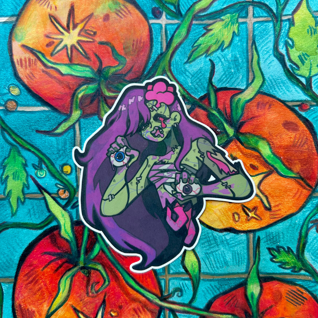 Pelekat Vinyl Zombi Mengidam