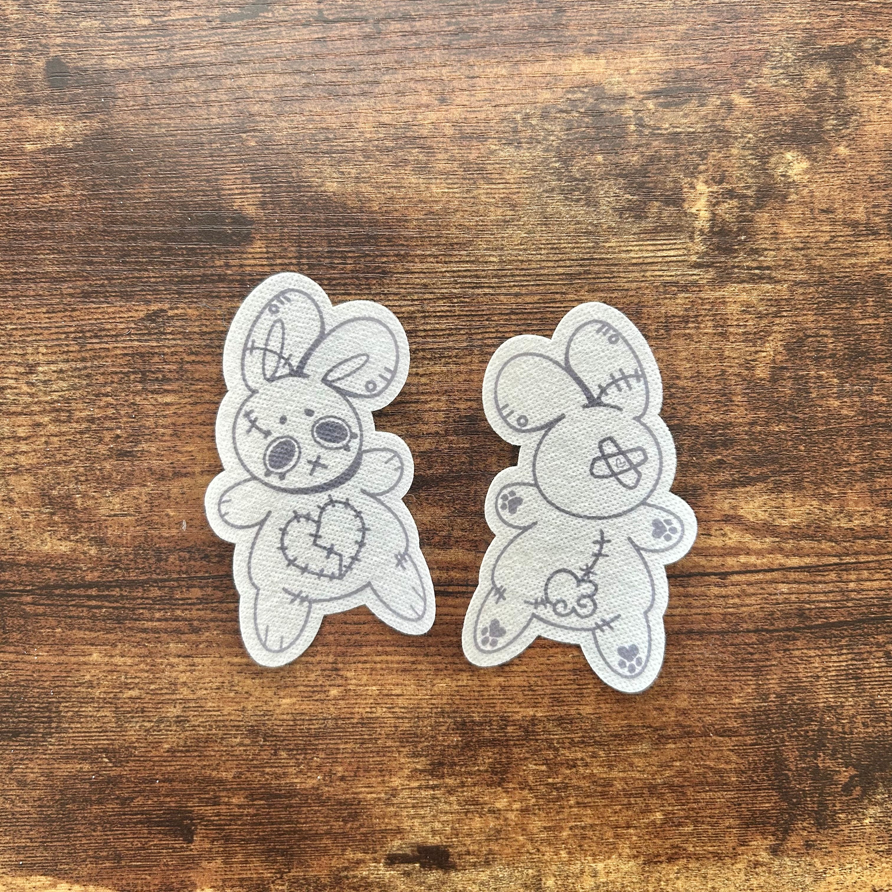 感情的なウサギのクッション スティック＆ステッチ刺繍パターン（DIY水溶性転写）