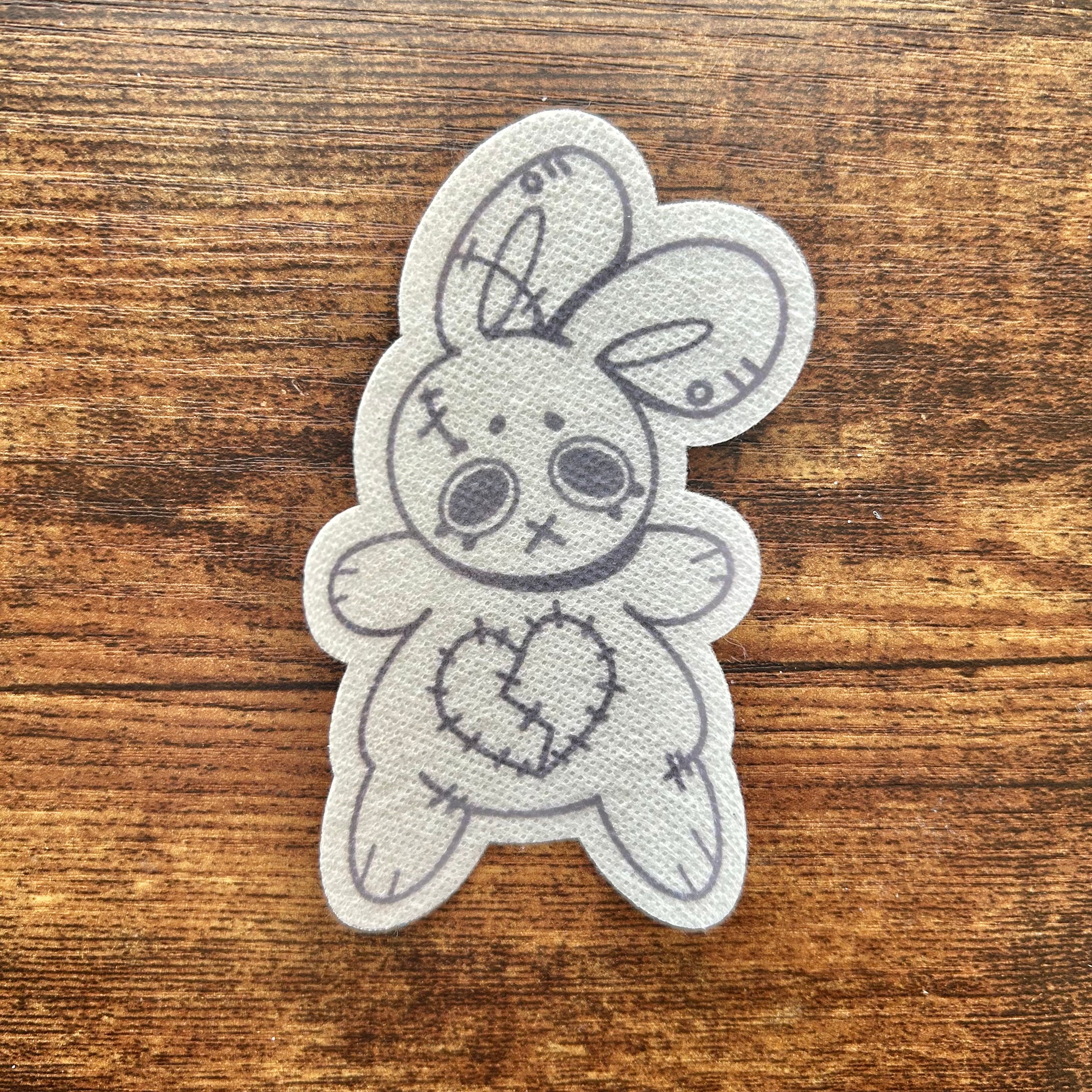 Emotional Bunny Cushion Stick & Stitch Embroidery Pattern (DIY Water-Soluble Transfer)