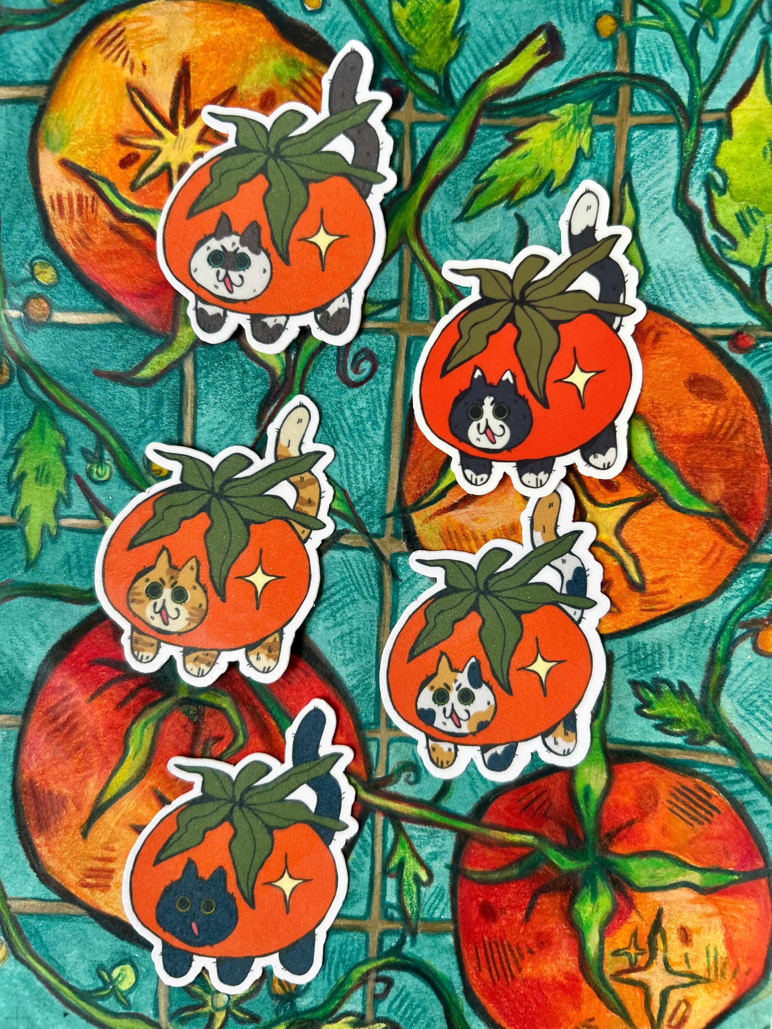 Pelekat Vinyl Kucing Tomato