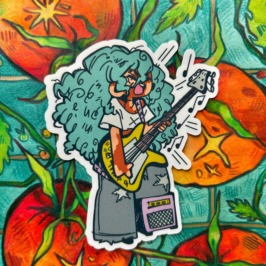 Pelekat Vinyl Pemain Gitar Prestasi