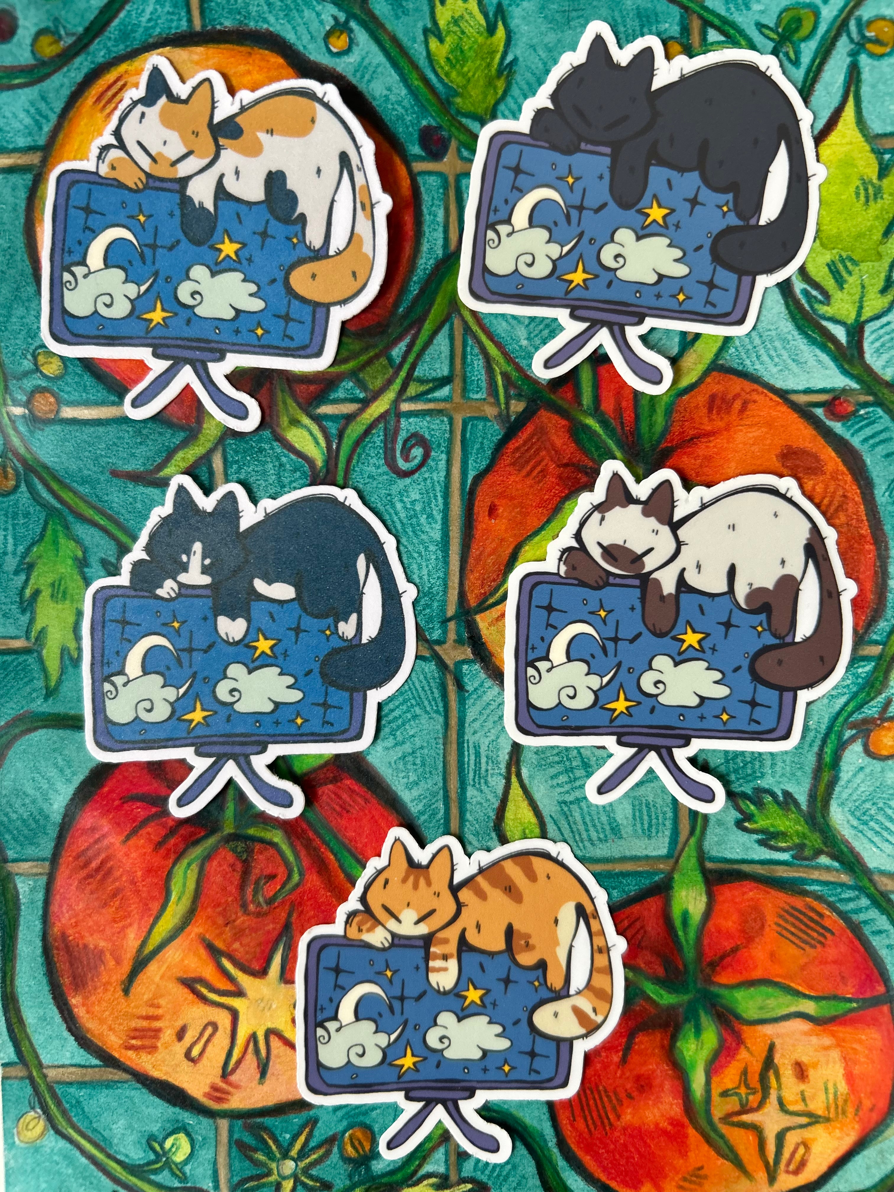 Pelekat Vinyl Kucing Komputer