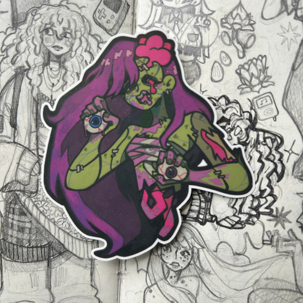 Pelekat Vinyl Zombi Mengidam