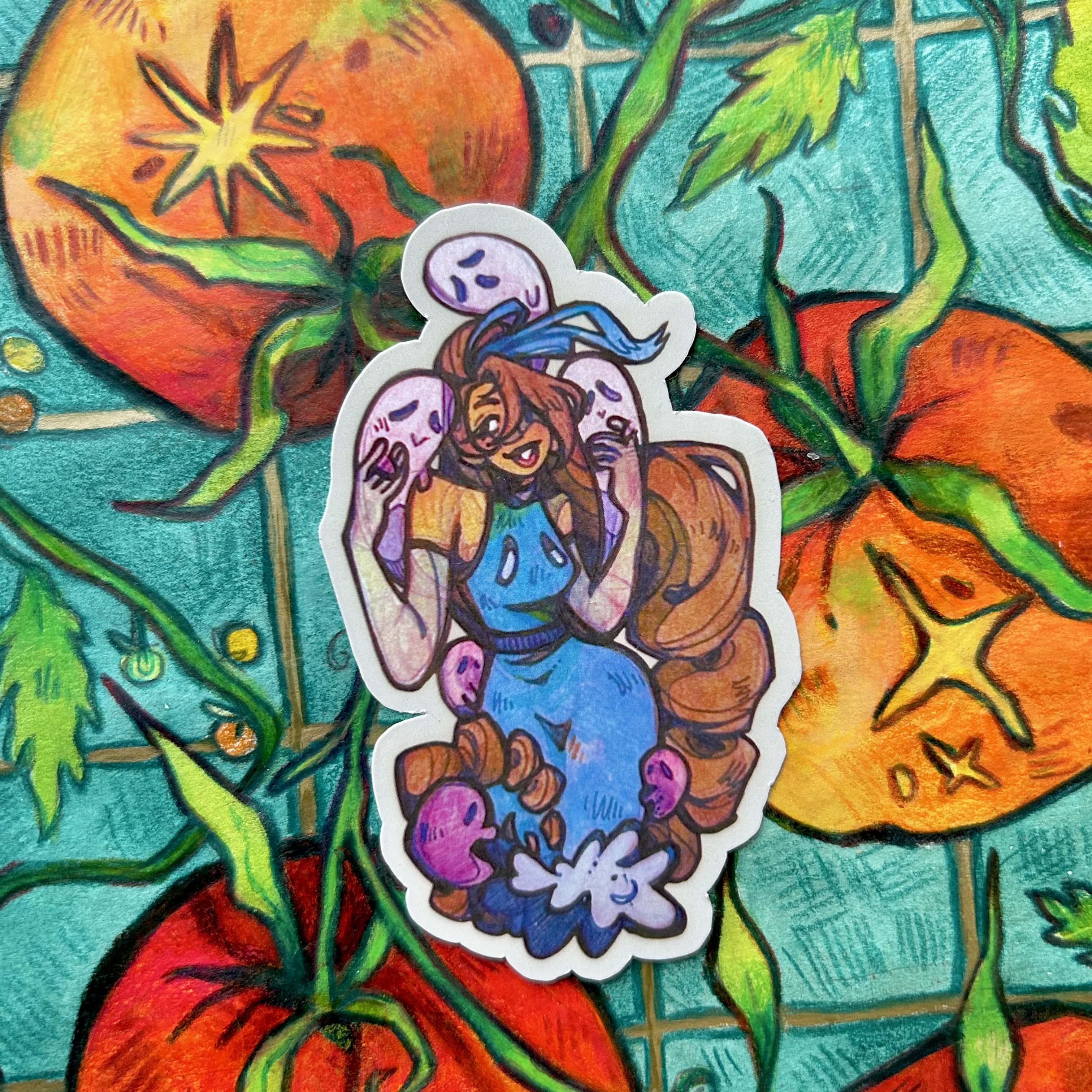 Ghostly hug Vinyl Sticker