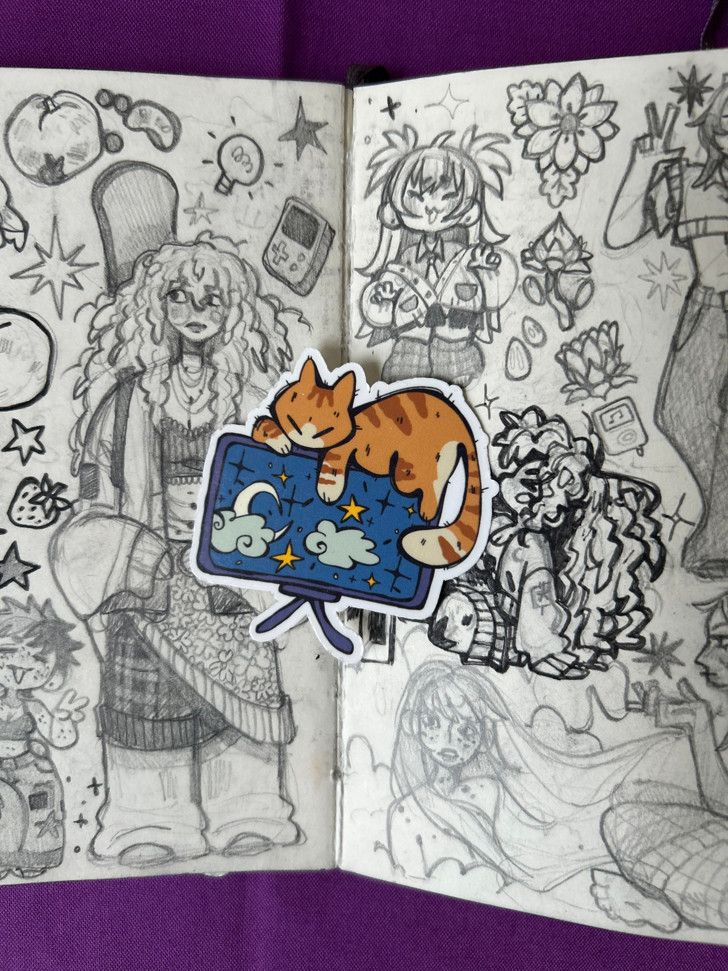 Pelekat Vinyl Kucing Komputer