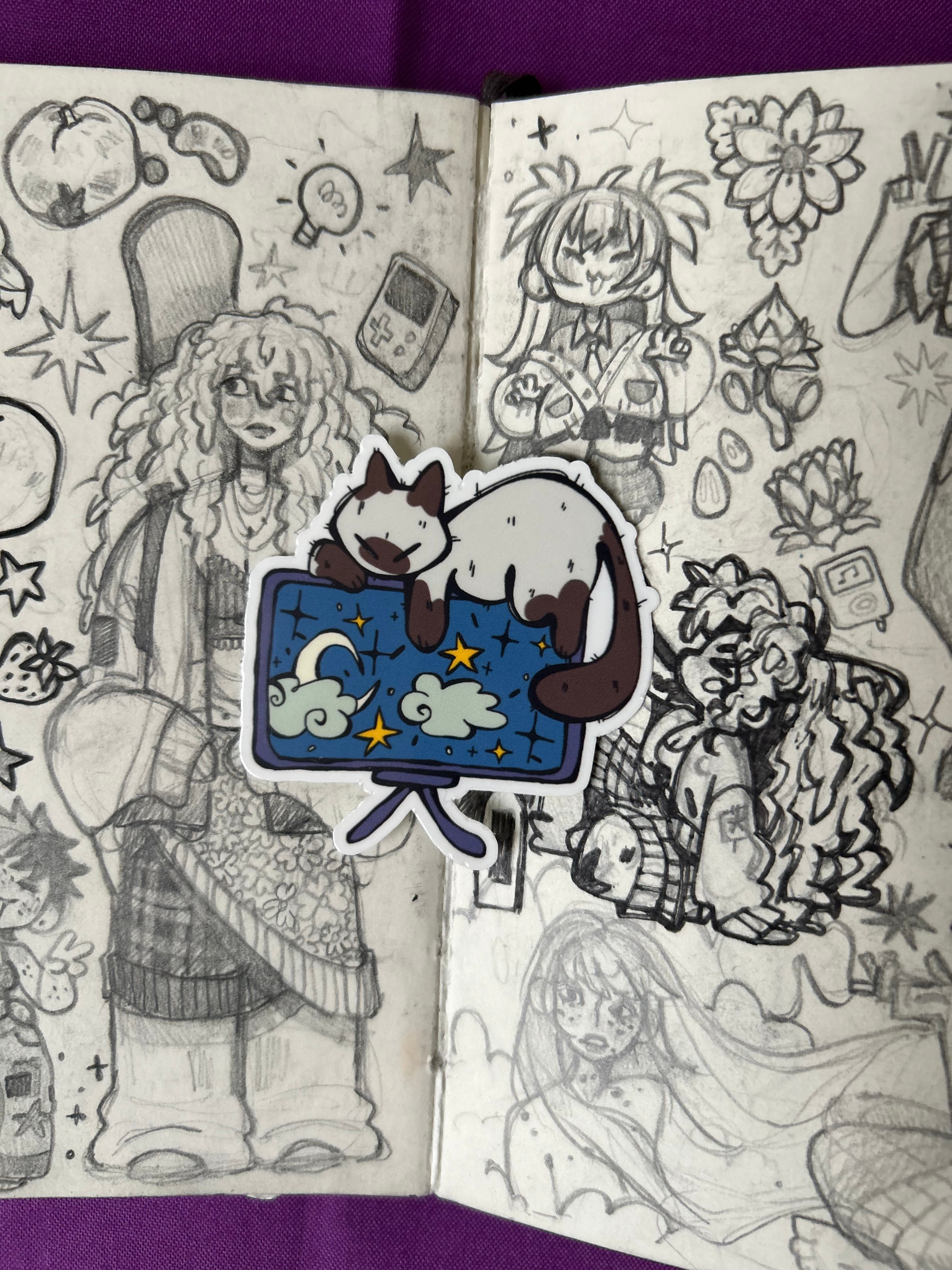 Pelekat Vinyl Kucing Komputer