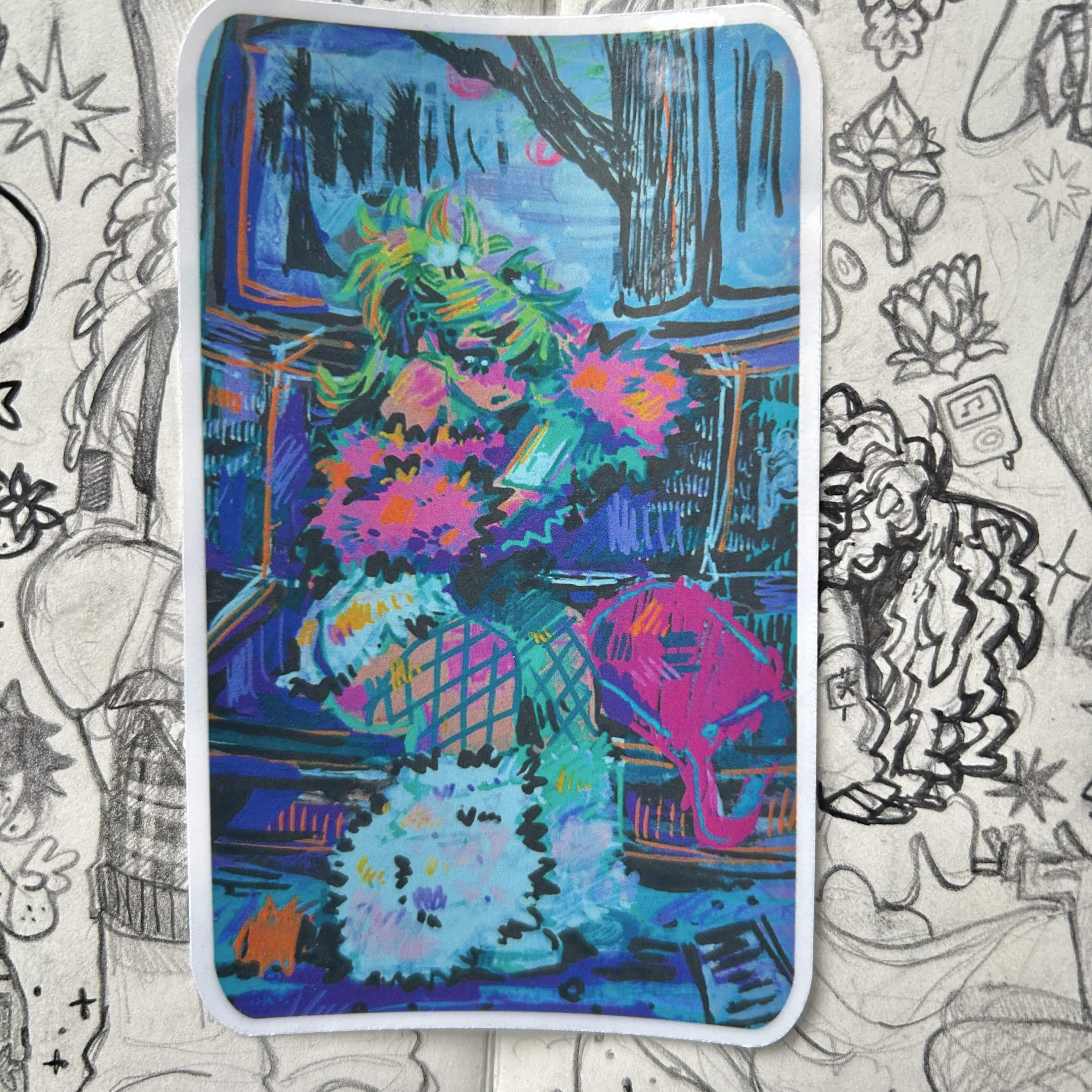 Boredom On The Bus Vinyl Sticker