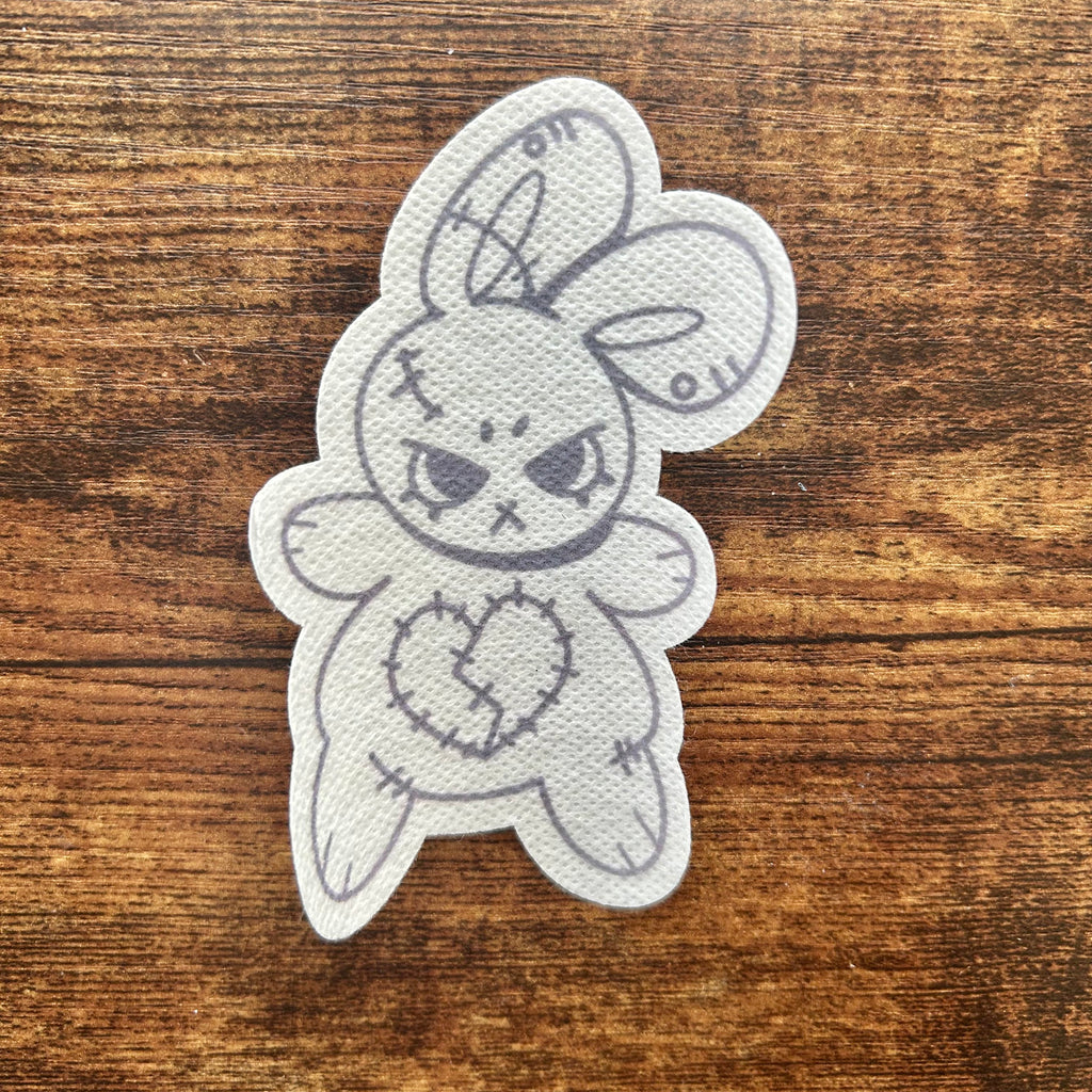 感情的なウサギのクッション スティック＆ステッチ刺繍パターン（DIY水溶性転写）