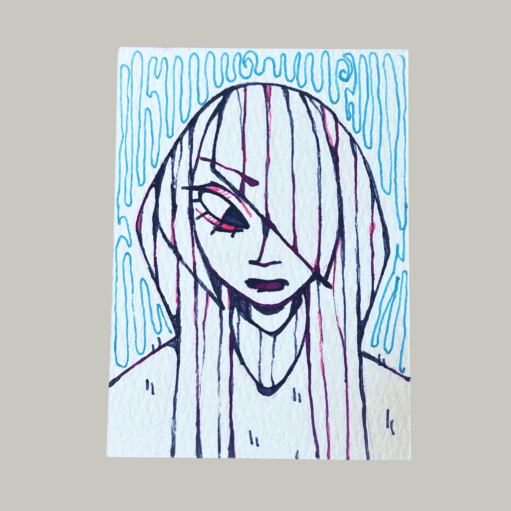 ACEO original art, Thinking