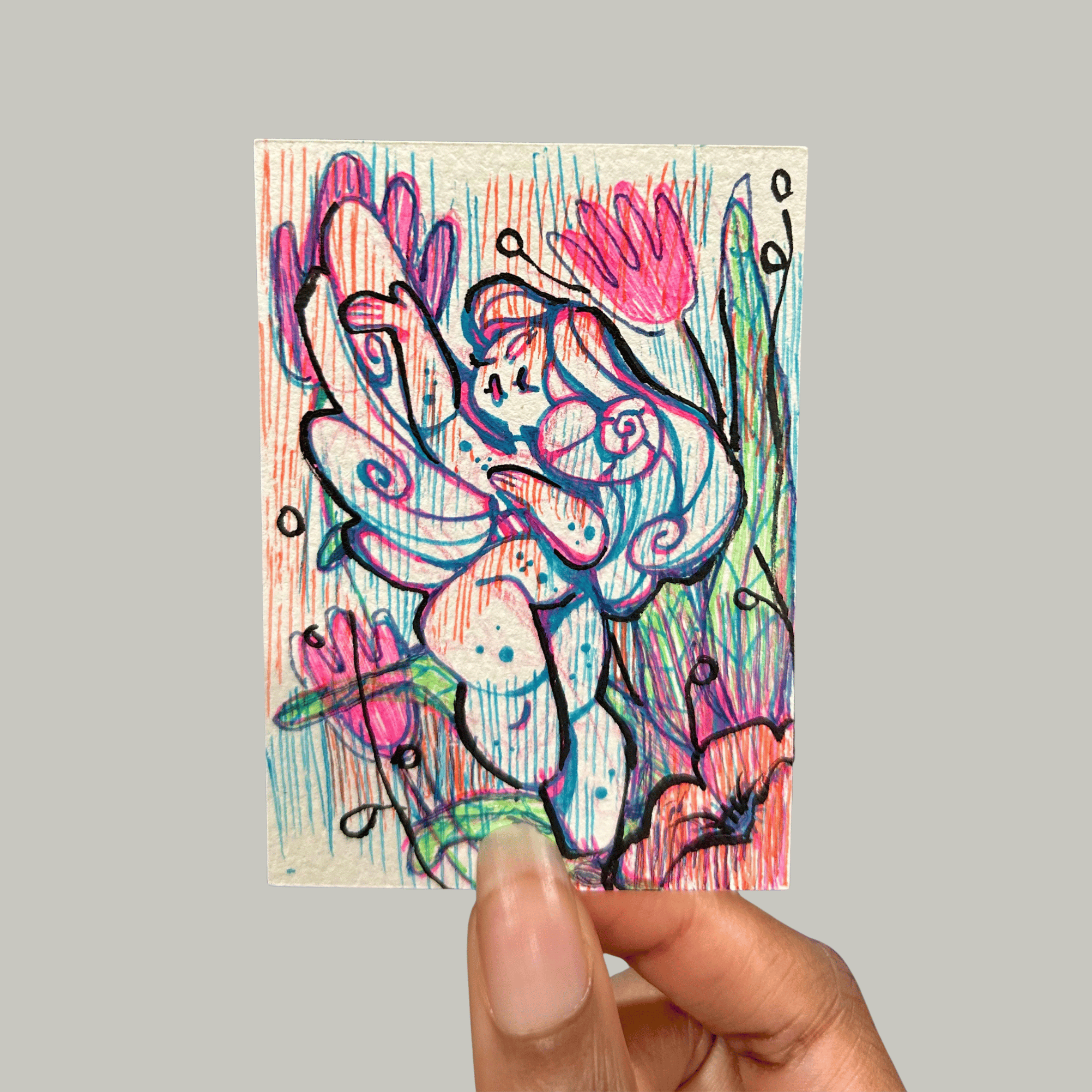 ACEO original art, The Caling