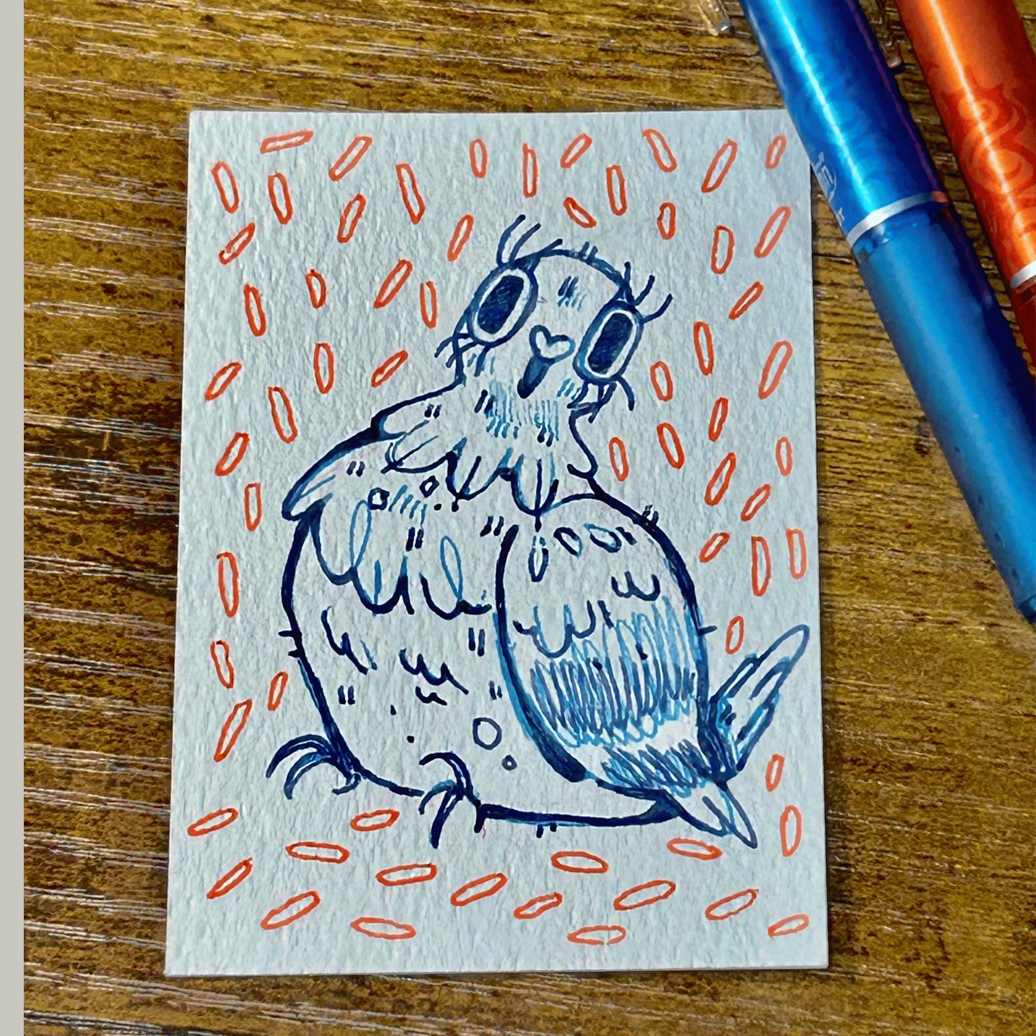 ACEO Miniature Art, original art, Pigeon 1/4