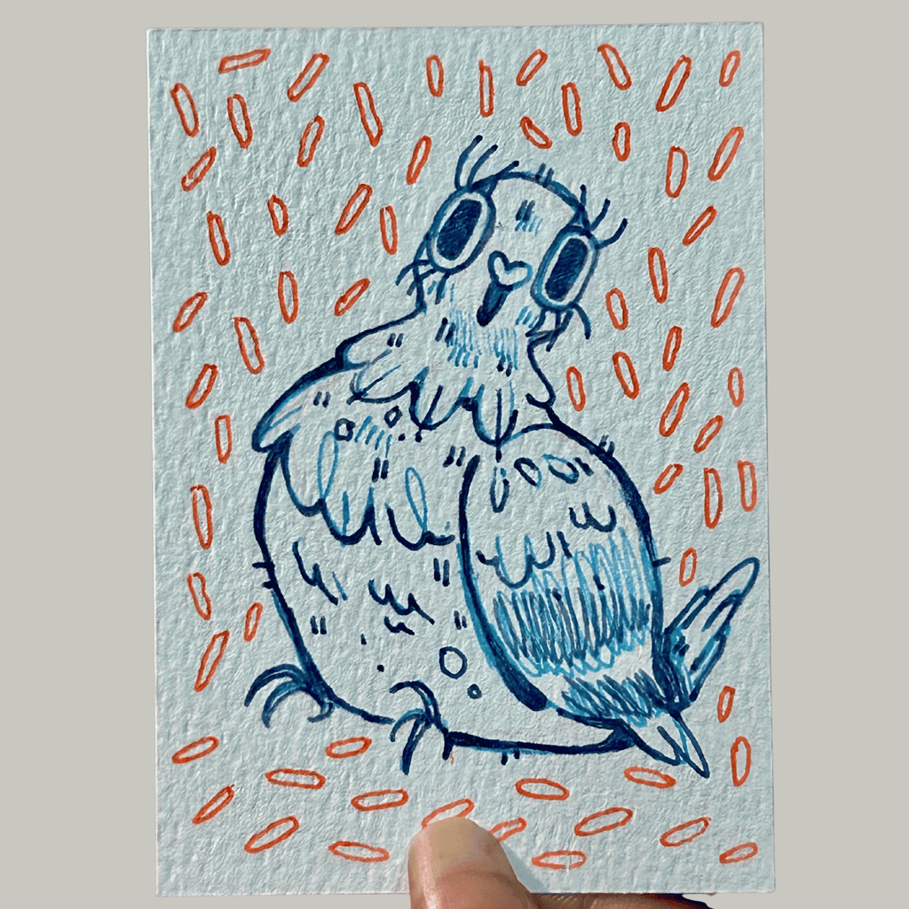 ACEO Miniature Art, original art, Pigeon 1/4