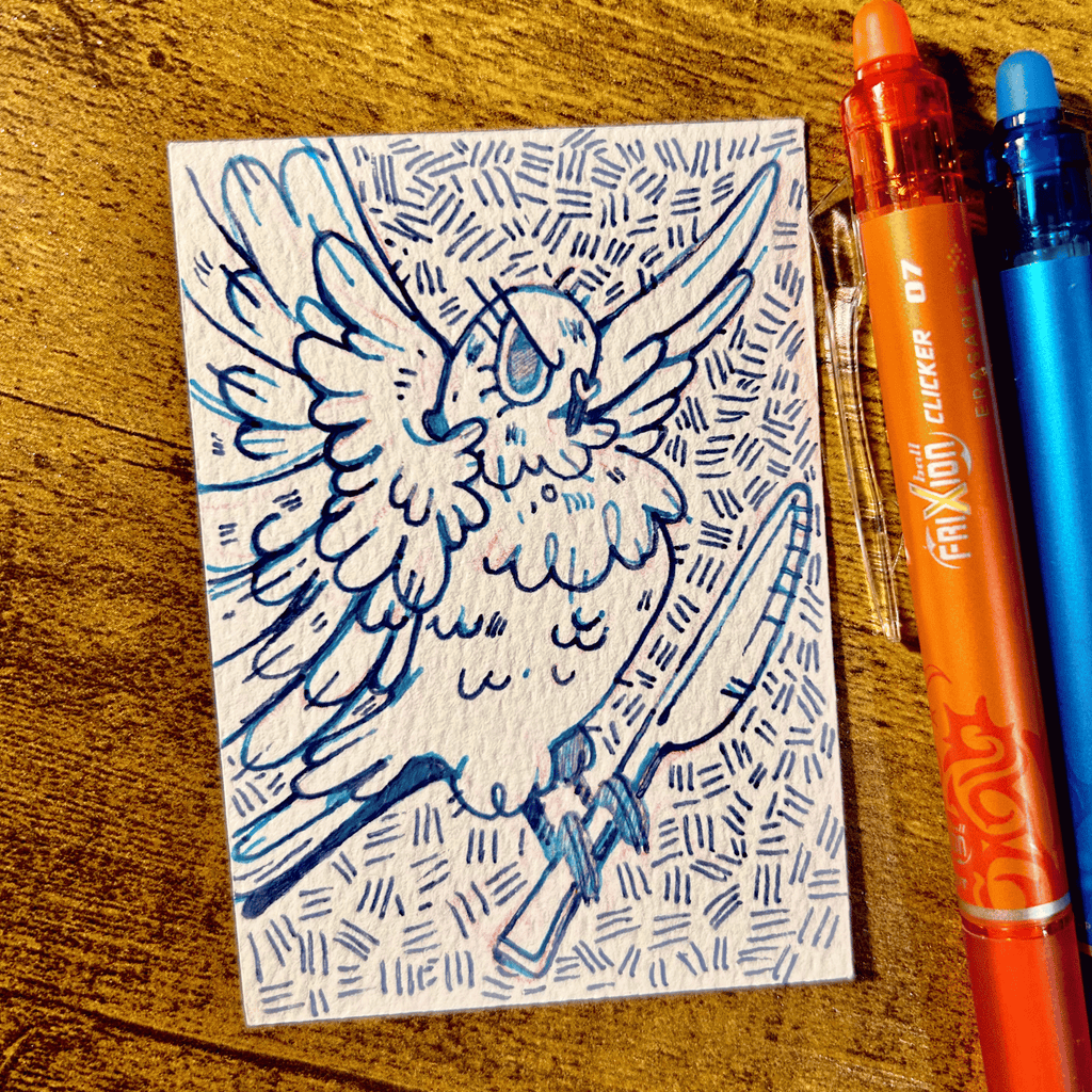 ACEO Miniature Art, original art, Pigeon 4/4