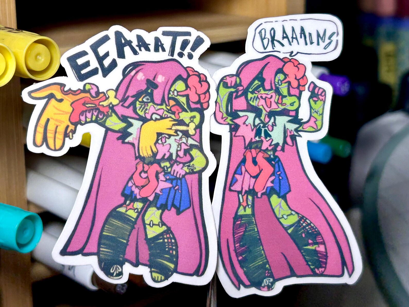 Funny Cute Zombie Vinyl Sticker Set